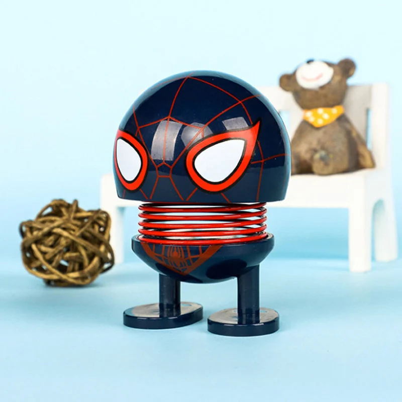 Black Spider Автомобильные украшения, качающиеся игрушки с качающейся головой, куклы с качающейся головой, автомобильные аксессуары для автомобиля Marvel - Название цвета: Black Spider