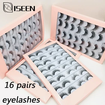 

16 Pairs Multipack 3D Soft Mink Hair False Eyelashes Handmade Wispy Fluffy Long Lashes Natural Eyelashes Extension Eye Makeup