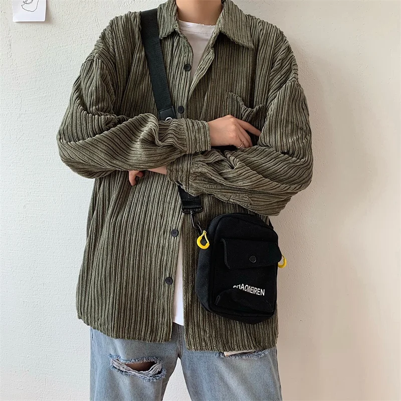 Мужская Вельветовая рубашка, повседневная однотонная хлопковая рубашка в стиле ретро, уличная одежда, свободные рубашки с длинными рукавами, Осень зима 2019|Повседневные рубашки| | АлиЭкспресс - Хорошие мужские рубашки