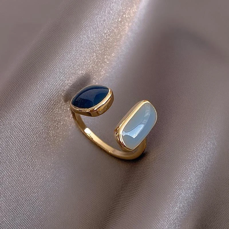 High-end женские новые синие капель масла Открытое кольцо простой обычное женская