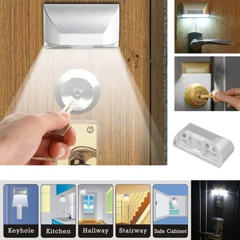 

LED Key Lights Wireless LED Night Light PIR IR Auto Motion Sensor Detector Door Keyhole Key Lamp Wall Cabinet Wardrobe Lamps D30