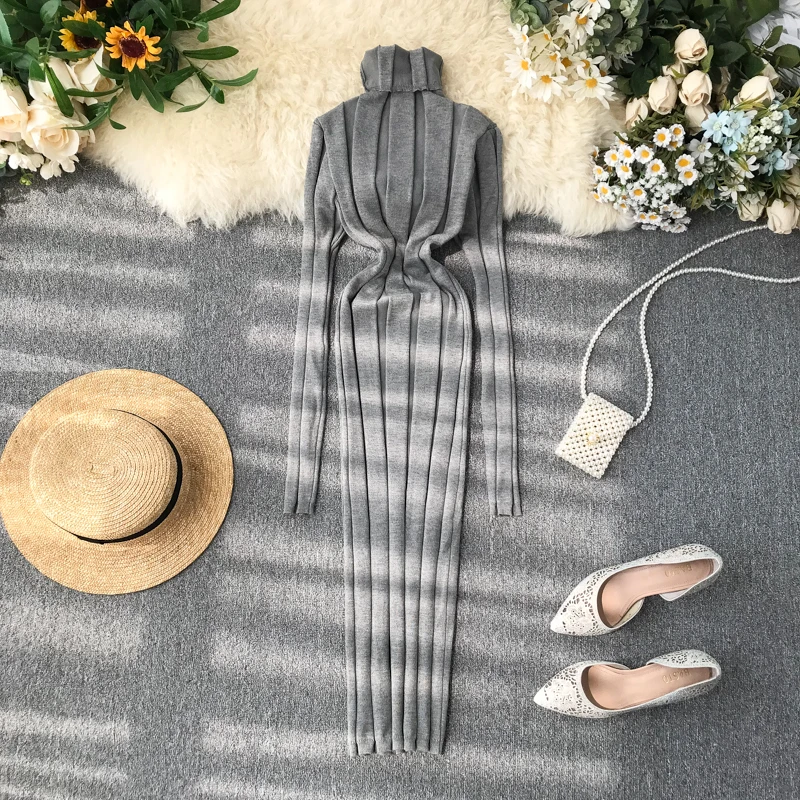 ALPHALMODA осеннее и зимнее рваное платье Новые пуловеры с высоким воротником