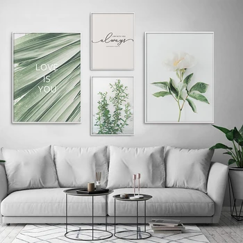 

Palm Plants Nordic Poster Leaf Flowers Quotes Nature Wall Art Print Posters And Prints Canvas Painting Wall Pictures Home Decor