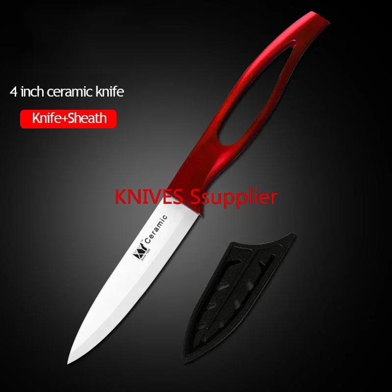 

Ceramic Paring Knife - 4 Inch Kitchen Fruit Vegetable Knives White Blade with Sheath