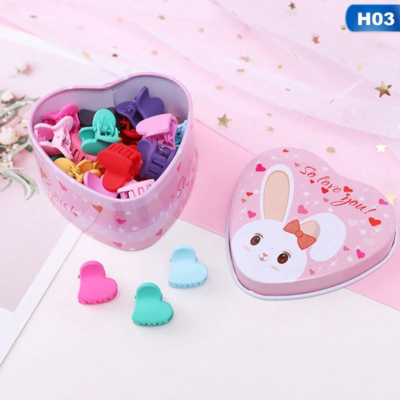 15 шт./компл. для девочек с надписью «Love»; милые коробка с сердцем посылка мультфильм заколки для волос, детские прекрасные заколки для волос резинки для волос Детские аксессуары для волос