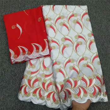 

2019 Swiss Voile Lace Embroidery Lace With Stones Cotton Lace Fabric 5+2 Yards In Switzerland For Wedding Party Dresses yc82-122