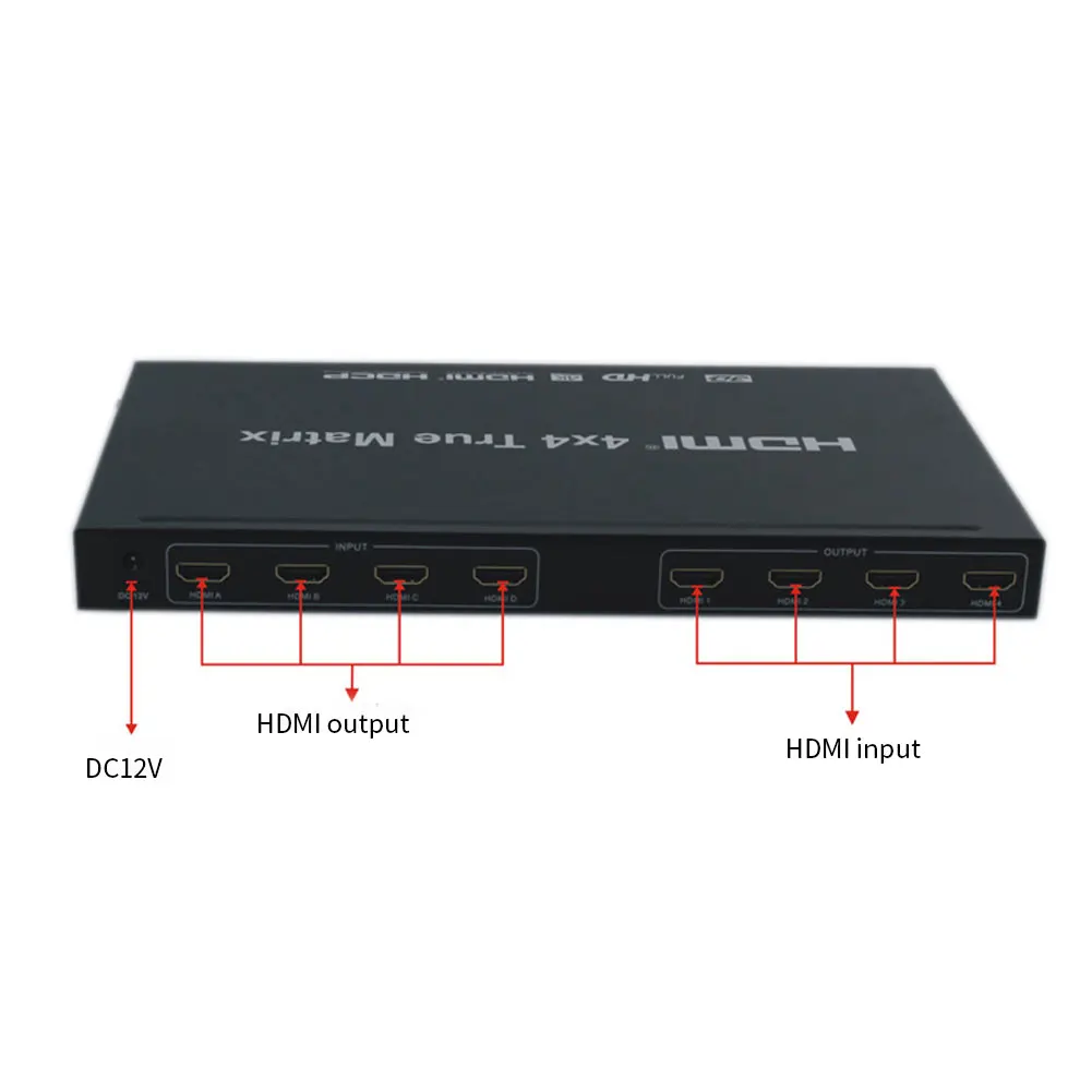 HDMI матричный коммутатор 4X4 4 в 4 высокой четкости матричный HDMI 1,4 поддержка 4K 2K 3D ТВ сплиттер пульт дистанционного управления 4K 1080P коммутатор