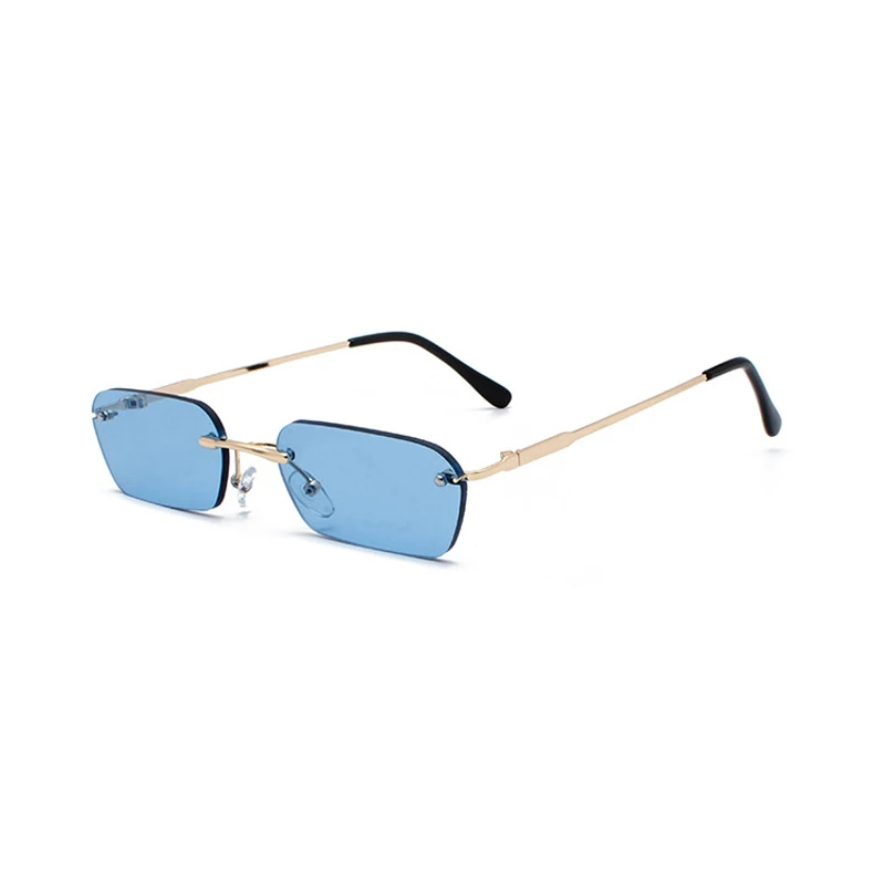 OEC CPO Модные солнцезащитные очки без оправы Женские винтажные брендовые дизайнерские женские прозрачные солнцезащитные очки для женщин прямоугольные UV400 O94 - Цвет линз: C5 Gold-Blue