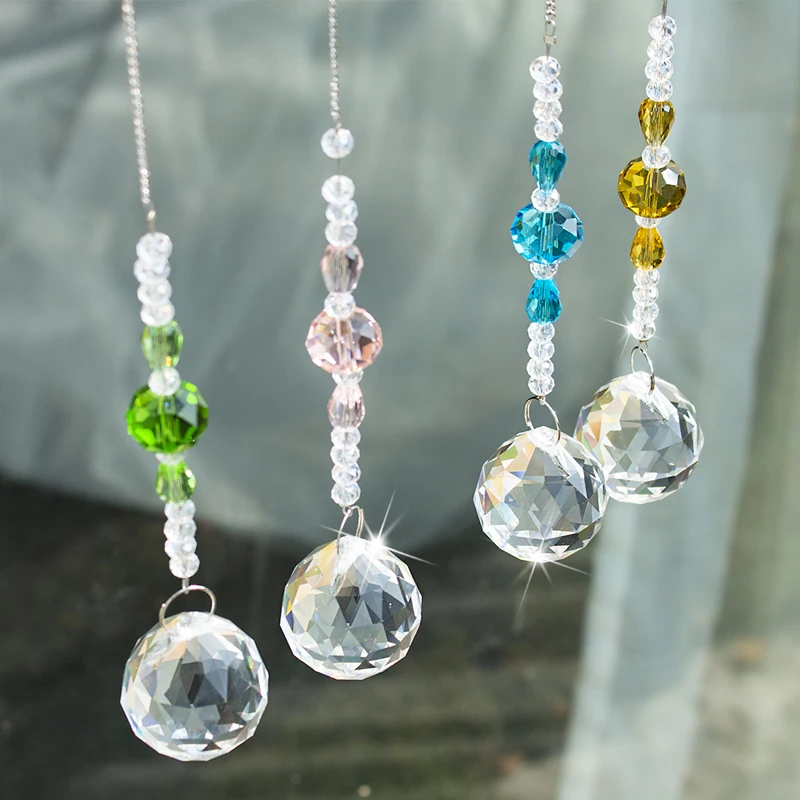 H& D 4 шт. хрустальный шар Призма Suncatchers окна висячие украшения кристалл Радуга производитель для дома, автомобиля, Свадебный декор, подарок на день рождения