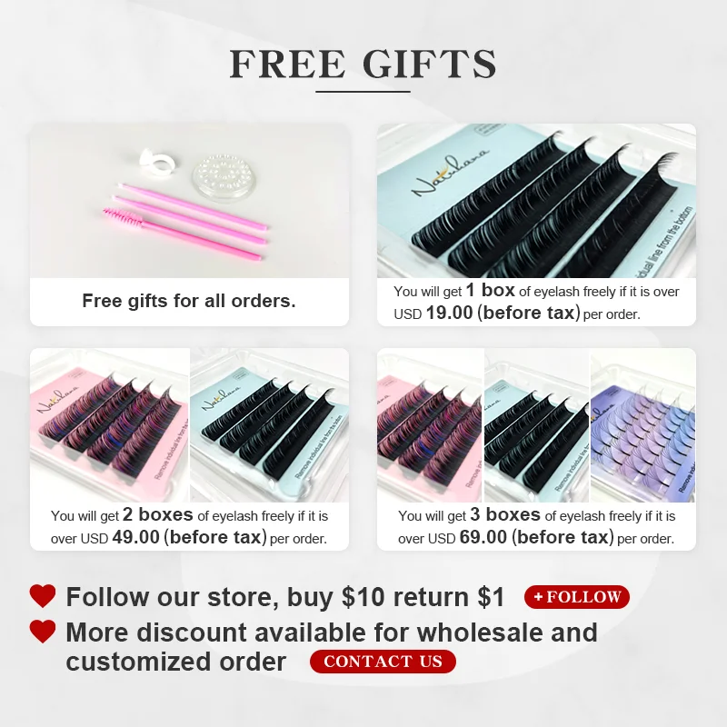 NATUHANA Korea PBT 16Rows B C D Curl Eyelash Extension False Individual Lashes Hand Made Faux Mink Eyelashes for Extensions
