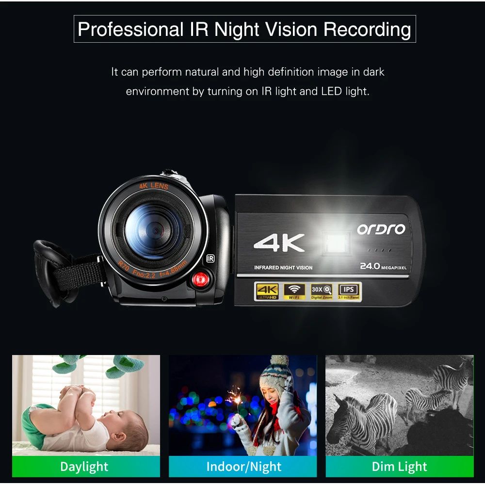 Ordro 4K Vlog Camcorder 2