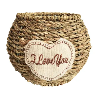 

1pcs Flower Basket Handmade Practical Rustic European Straw Portable Garden Household Flower Basket Flower Art Vase For Home A35