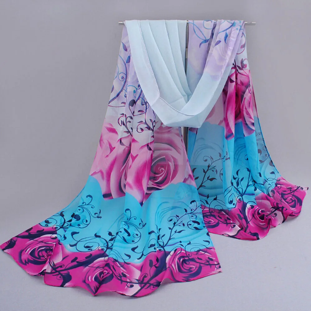 Шарф женский платок хиджаб Femme красивый розовый узор Шаль Обертывание s шарфы пашмины bufandas invierno mujer 3