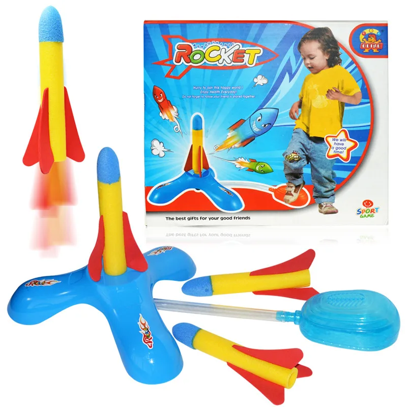 Children Kids Outdoor Toys Footsteps Bubble Rocket Set Fun Sport Toy Play Rocket Jump Jet Launcher Stocking Filler Toy