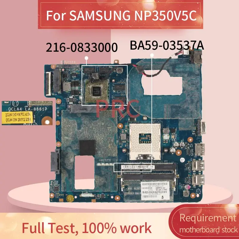 Placa-mãe do Portátil para Samsung Qcla4 La8861p Np350 Np350v5c 350v5x Hd7670 Ba5903537a 216-0833000 Slj8e Ddr3
