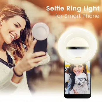

Selfie Ring LED Light Rechargeable Portable Clip-on Selfie Beauty Live Fill Light Smart Phone Photography Camera Video Lamp