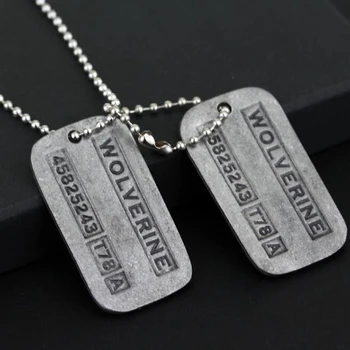 

ZXMJ 2Pcs/set The Wolverines Letters Necklace Pendant Moive Cosplay Pendant Accessory Jewelry Action Figures Gift