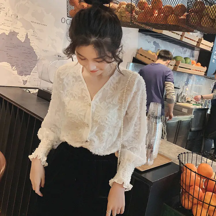 Heydress Весенняя Новинка шифоновая рубашка с кисточками и перьями женский элегантный белый свободный кардиган с v-образным вырезом и длинным рукавом