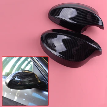 

DWCX 2Pcs 51167135098 Carbon Fiber Style Rearview Side Mirror Cover Cap 51167135097 Fit for BMW E90 E91 330i 335i 2005-2007 2008