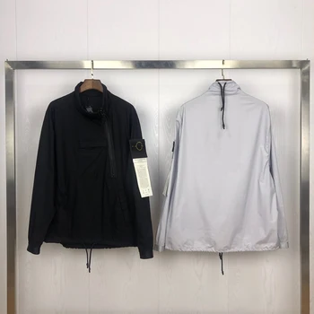 

2019 Best Version 1:1 Compass Logo Printed SI Women Men Windbreaker Jacket Hiphop Streetwear Men Casual Jacket Coat