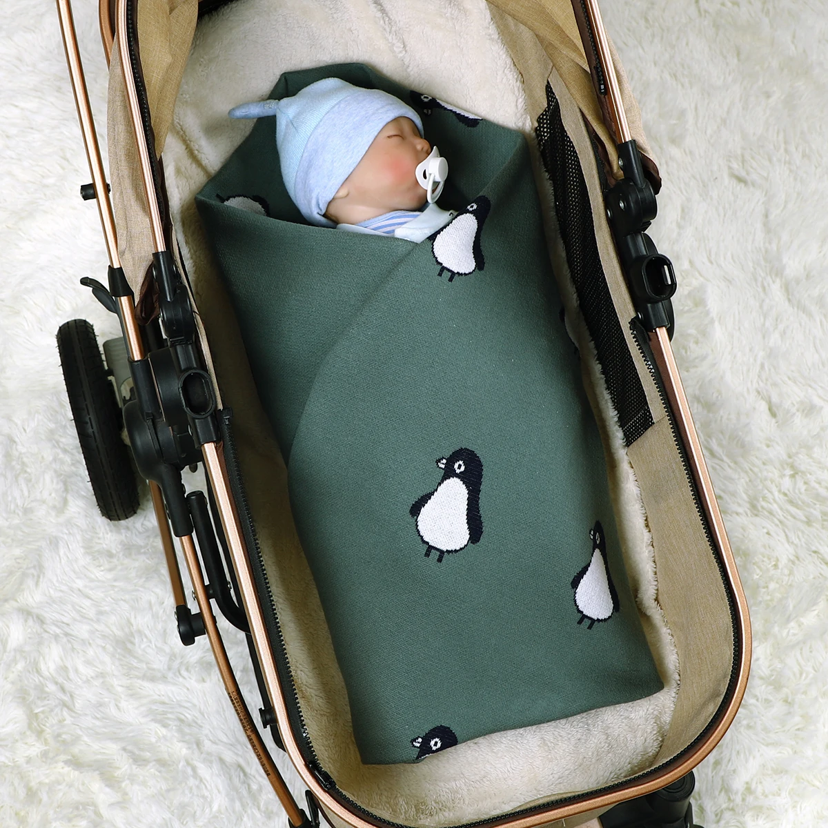 Baby Blankets Super Soft 100%Cotton Knitted Newborn Infant Unisex Swaddle Wrap 100*80cm Toddler Sleeping Quilts for Stroller Bed cotton muslin blanket cotton blanket swaddle blanket cotton swaddle cotton gauze blanket cotton knit blanket knit blanket