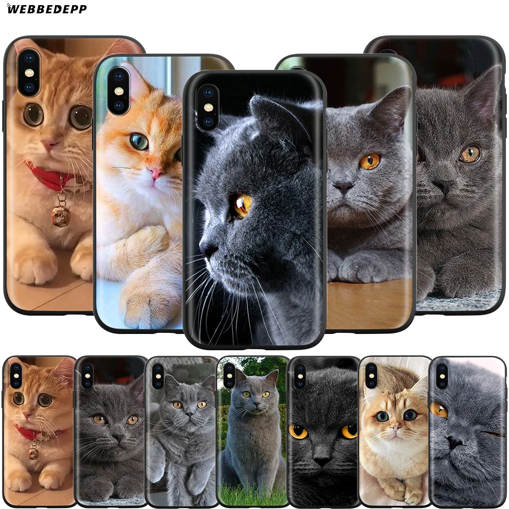 Webbedepp Британский короткий чехол с котом для Apple iPhone 12 Mini 11 Pro XS Max XR X 8 7 6 6S Plus 5