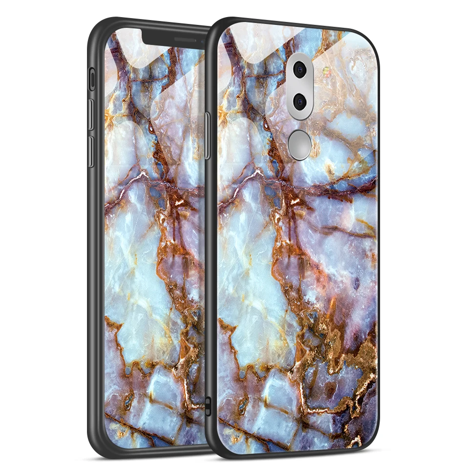 Для Huawei Honor 6X/Mate9 Lite Модный чехол из закаленного стекла для Honor 8A 8X JAT-LX1 JSN-AL00 ТПУ Роскошный чехол для мобильного телефона - Цвет: W345