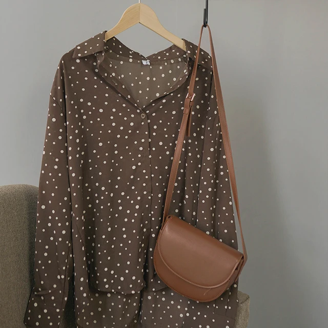 US $12.92 2020 Spring Chiffon Blouse Women Elegant Polka Dot Casual Shirt Korean Viantge Long Sleeve Ladies T