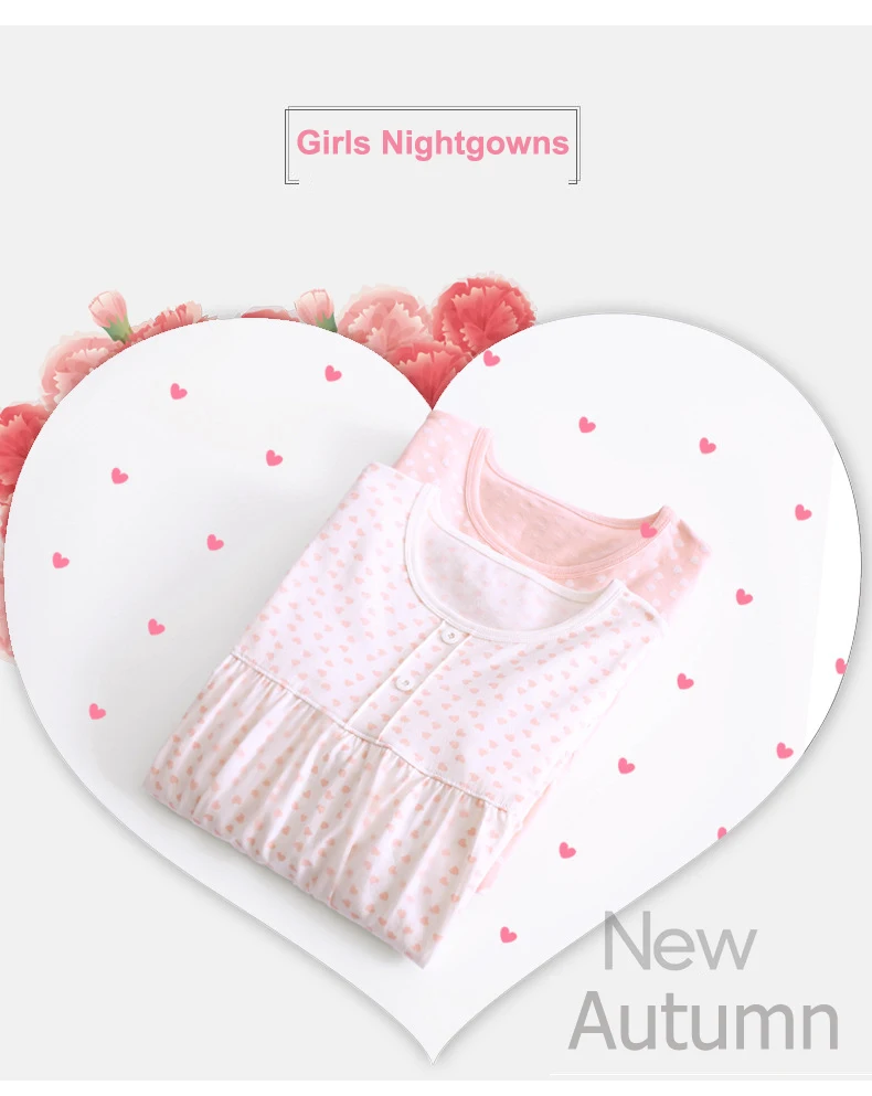 Camisola da Princesa Roupas de Manga Crianças Camisola Criança Meninas Encantadoras Longa Dormirwear 2020 Outono Inverno Adolescente Pijama 3-14t 9 High Quality Mamãe e Bebê