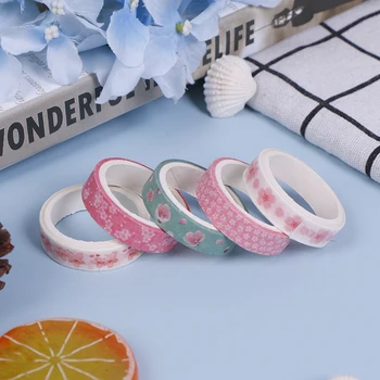 

5pcs Retro Small Fresh Colored Paper Tape Grid Decorative Adhesive Tape Color Covering Tape Scrapbooking