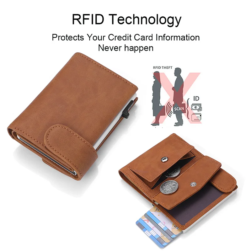 DIENQI Rfid держатель для кредитных карт кошельки мужчин натуральная кожа умный