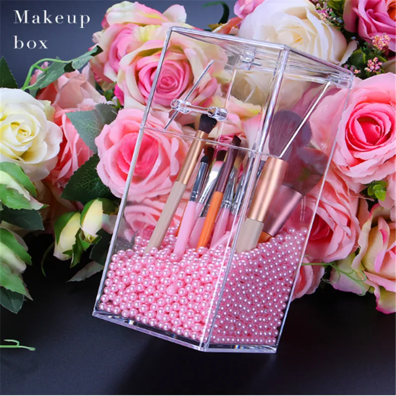 1Pcs Makeup Box Organizer Jewelry Necklace Nail Polish Earring Plastic Storage Box Home Desktop Organizer For Women Cosmetics