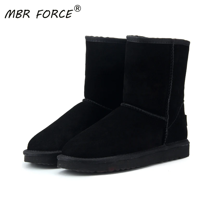 Winter Shoes Snow-Boots FORC Warm Women MBR Waterproof Genuine-Cowhide-Leather Large