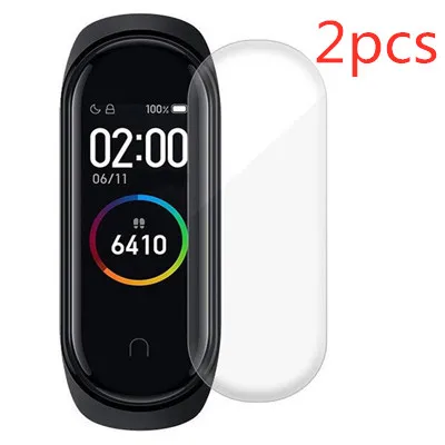 Браслет ремешок для Xiaomi mi Band 4 3 сменный Браслет на mi Band 4 Band 3 Спортивные умные часы аксессуары для браслет Xiaomi 3 4 - Цвет: 2Pcs Hydrogel film