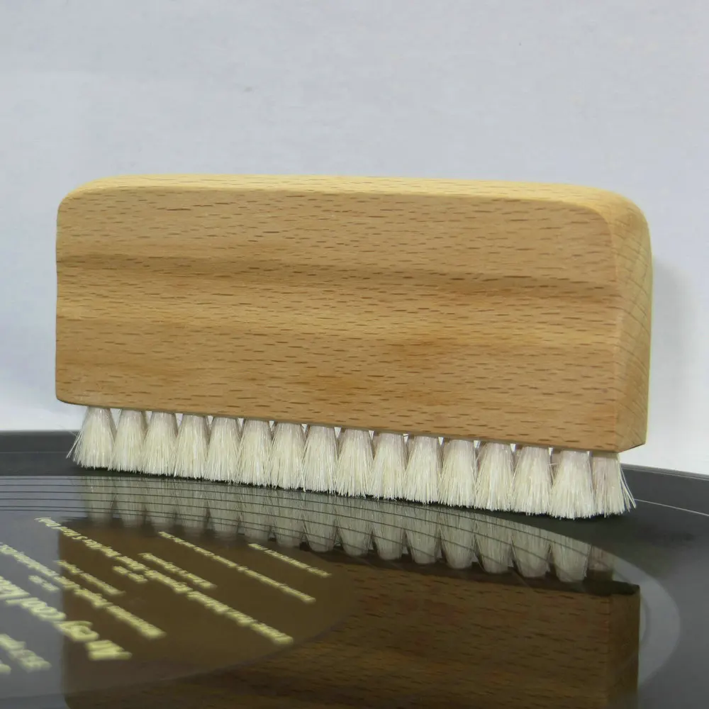 LP Vinyl Record Cleaning Brush Anti-static Goat Hair Wood Handle Cleaner Cd Player Turntable