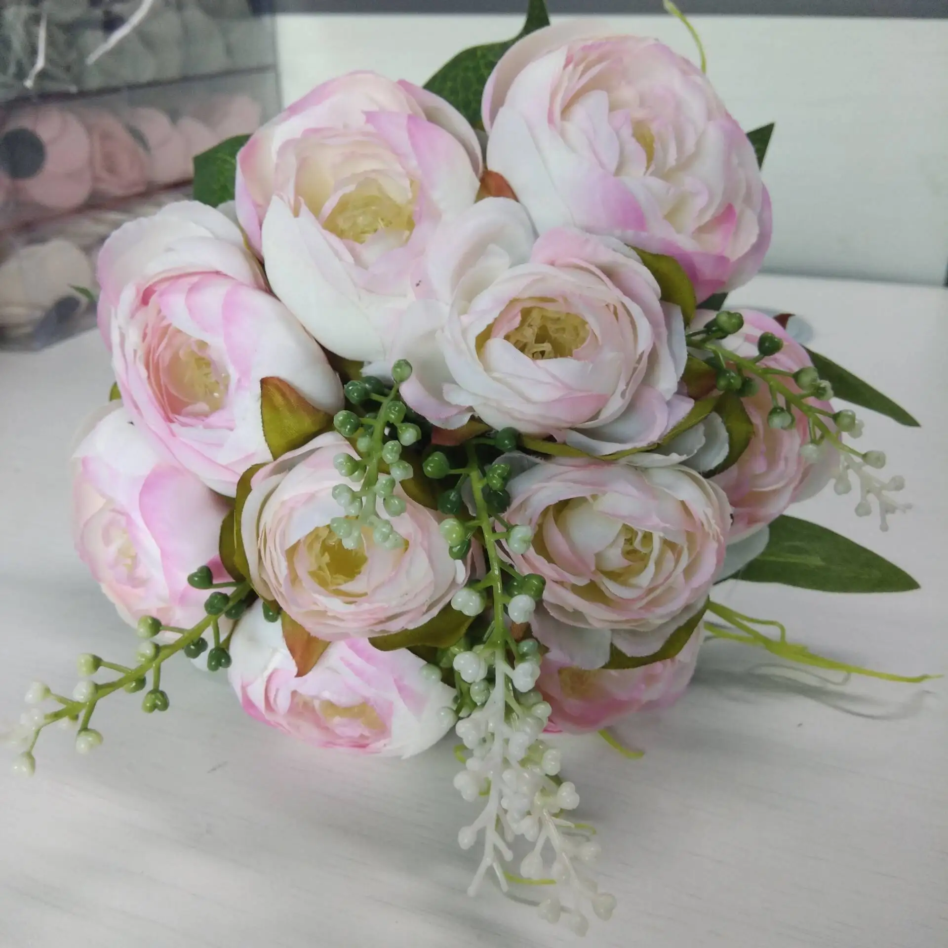 Lovegrace букет подружек невесты DIY Свадебные букеты Искусственные Шелковые чайная роза Розовые Свадебные аксессуары украшения для домашнего праздника