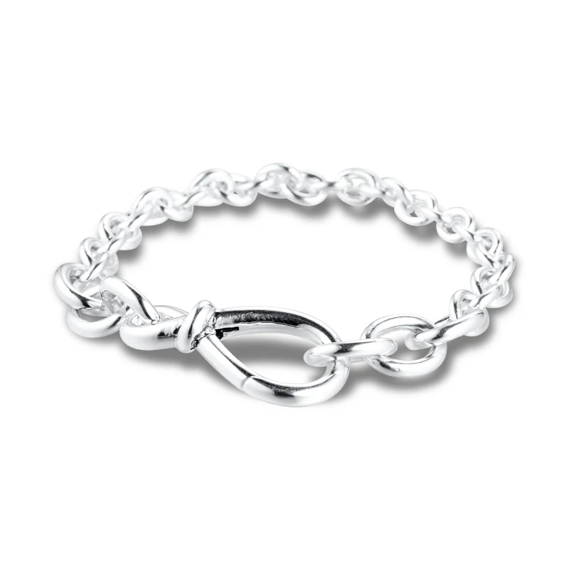 

CKK Bracelet Chunky Infinity Knot Chain Bracelets Women Pulseira Feminina Masculina Pulseras Mujer Silver 925 Sterling jewelry
