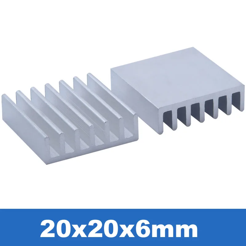 20x20x6mm PC радиатор алюминиевый радиатор, радиаторы отопления радиатор охлаждения кулер на Память RAM DDR GPU VGA электронные чипы IC-10pcs - Цвет: 20x20x6mm