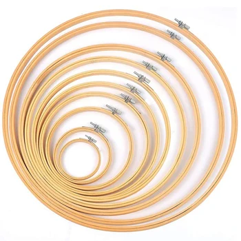 

Hot YO-Bamboo Frame Embroidery Hoop Ring DIY Needlecraft Cross Stitch Machine Round Loop Hand Household Sewing Tools 12 Pcs