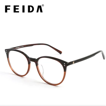 

FEIDA Eyeglasses Frames Men women Gafas Acetate Hinge Male Fashionable Spectacle Frames Optical Glasses Black Eyewear