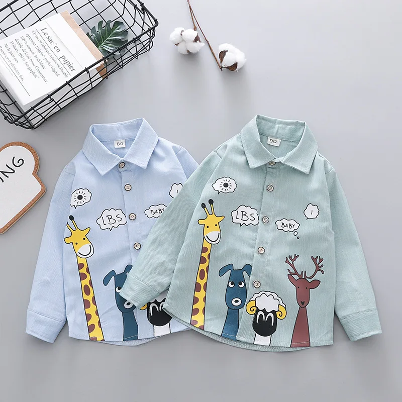 Детская рубашка для младенцев; топы для маленьких мальчиков; новая весенняя стильная одежда для мужчин и женщин; детская одежда с изображением жирафа из зоопарка