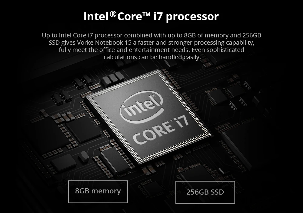 VORKE Notebook 15 4G Laptop Intel Core i7-4500U 15.6'' Screen 19201080 Windows 10 8GB DDR3 256GB SSD (3)