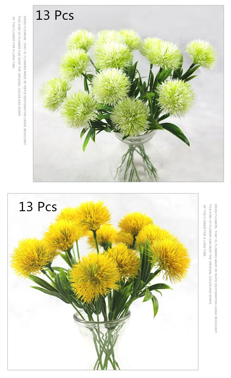 1Pcs Fake Dandelion Flowers DIY Wedding Artificial Flower Dandelion Party Christmas Decoration Festival Supplies JH145 (2)