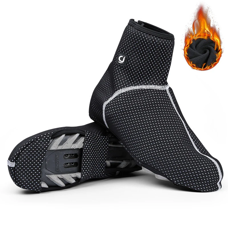 

Waterproof Windproof Fleece Cycling Road bike Lock Shoes Covers Thermal Bicycle Overshoes Winter Road Bike Shoes Cover Protector