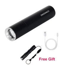 USB Перезаряжаемый/AA аккумулятор мини светодиодный фонарик 3 режима освещения водонепроницаемый фонарь с зумом Портативный Костюм для ночного освещения