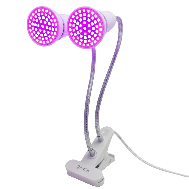2Bulb 2head Clip 60 Светодиодный светильник для выращивания растений fito Phyto лампы на зажиме держатель лампы для выращивания лампы EU/US/UK Plug стол cultivo для парник, теплица для выращивания коробки - Испускаемый цвет: 2Bulb 2head Clip