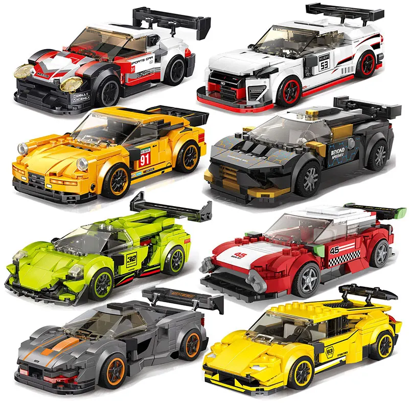 Совместим с конструктором Lego Speed Champion City Racing Car модели гоночных автомобилей