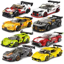 

MOC Speed Champion City Racing Car Building Blocks Sports Car Racer Vehicle Supercar Moc Model Educational Brick Toys Gift