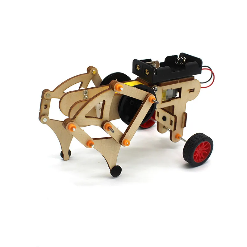 

1set DIY Assembly Robot Electric Power Driven Walking Toy Wooden Parts for Student Stem Education Model Science Experiment