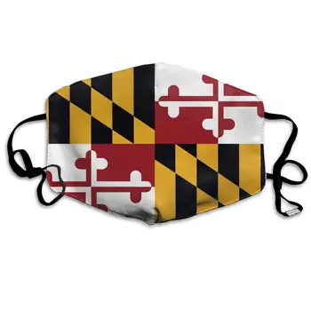 

Flag Of Maryland Washable Reusable Mask, Cotton Anti Dust Half Face Mouth Mask For Kids Teens Men Women With Adjustable Ear